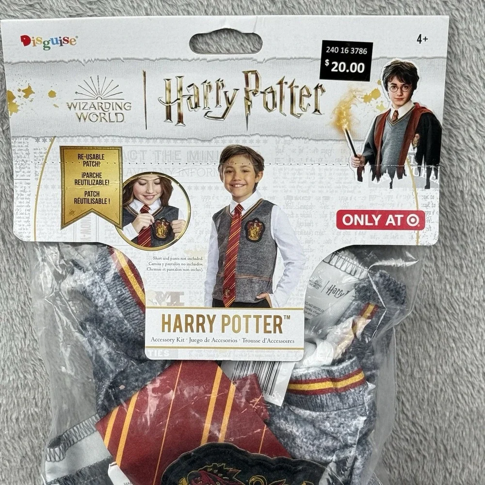 Harry Potter Accessory Kit Sweater‎ Vest Breakaway Tie Reusable Patch NWT
